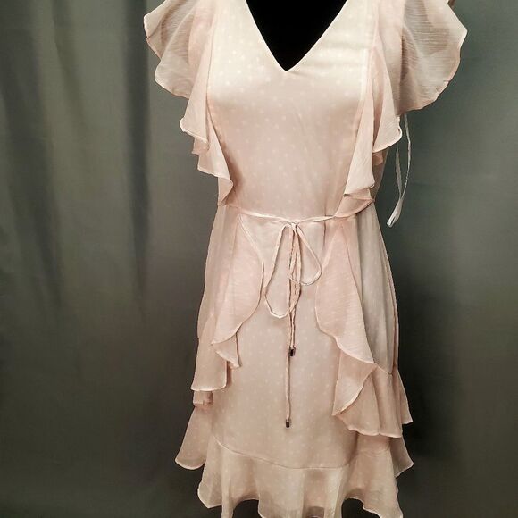 Tommy Hilfiger Polka Dot Petal Rose Organza Dress Size 6 - Picture 2 of 10